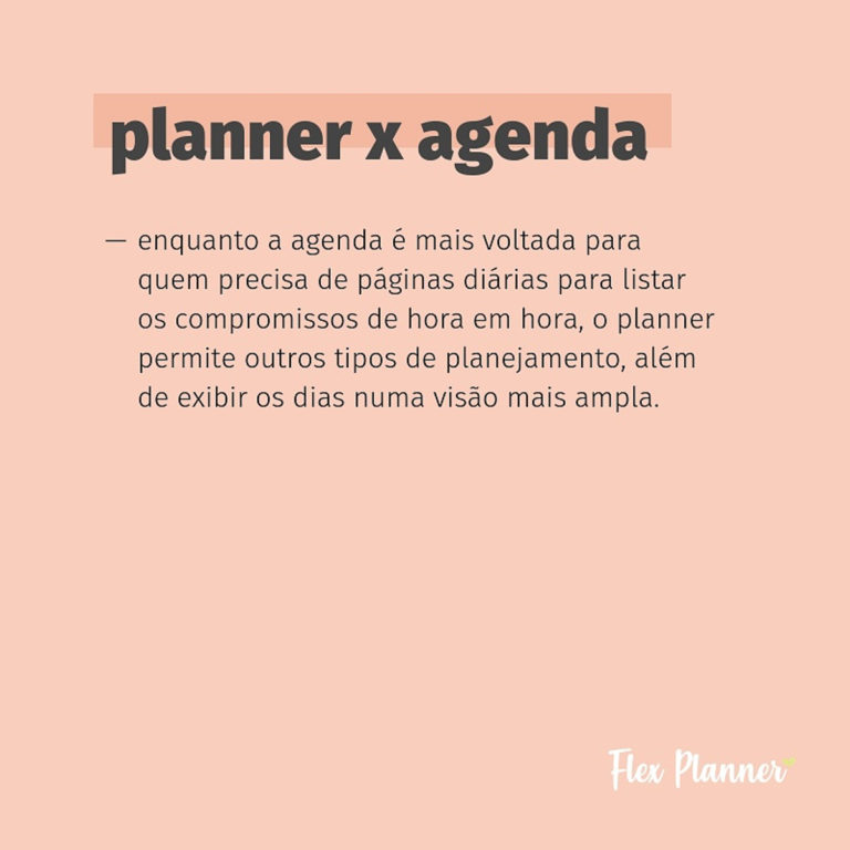 Qual A Diferença Entre Planner E Agenda? | Flex Planner